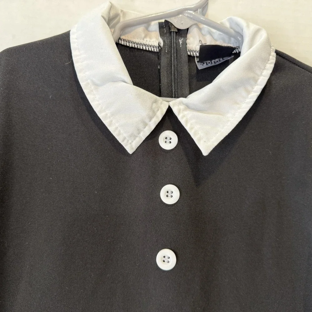 Spirit Halloween Girls Size Medium Wednesday Addams Costume Black With Buttons